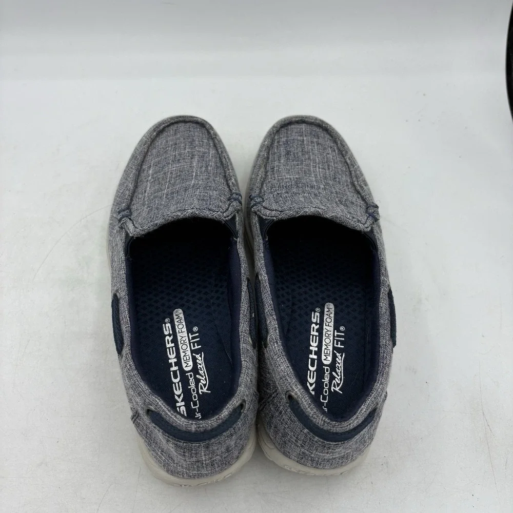 Skechers Boat Shoes Womens Size 6 Reggae Fest Goodnight Navy Blue Gray Slip‎ On